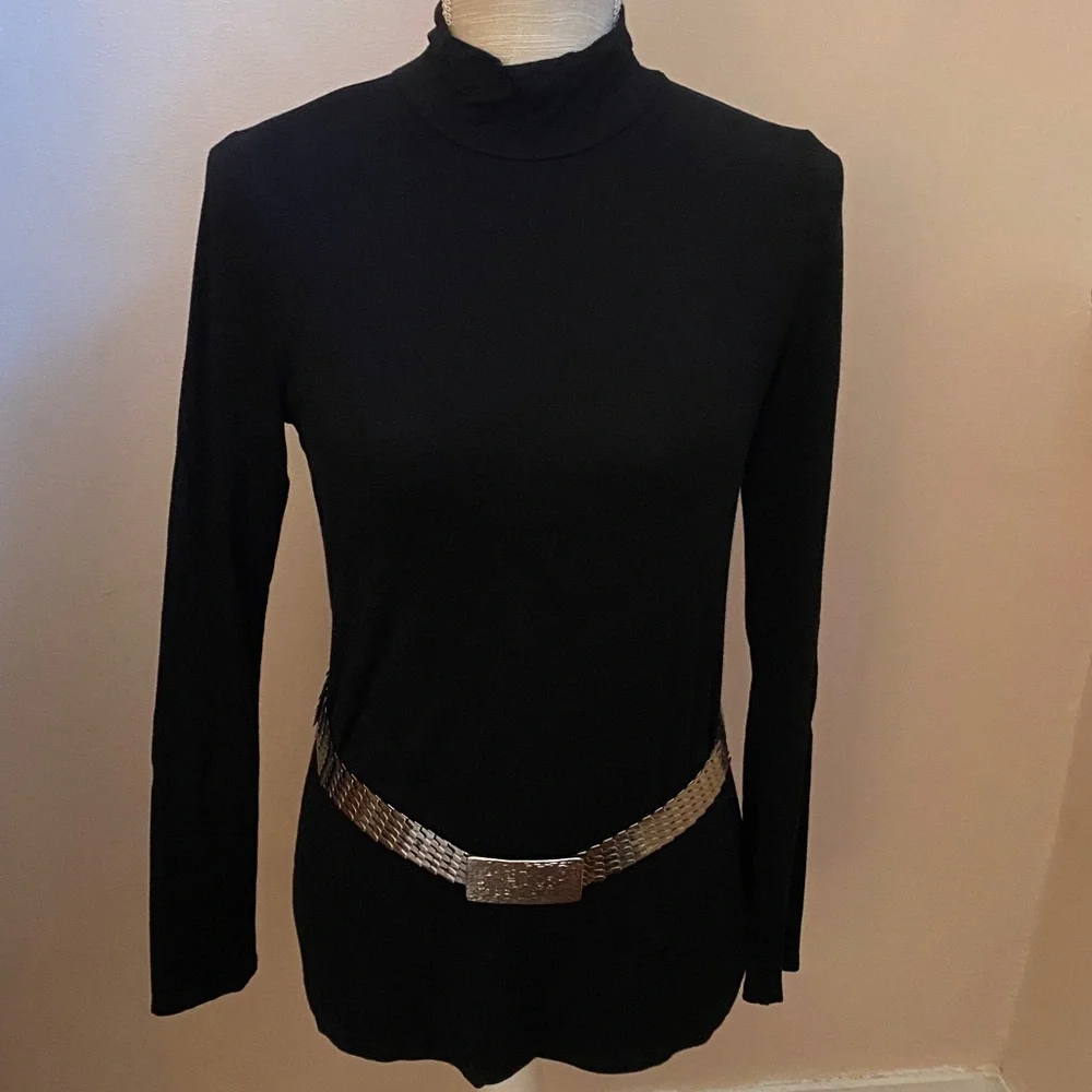 Silver Metallic Chain Belt Vintage Stretch